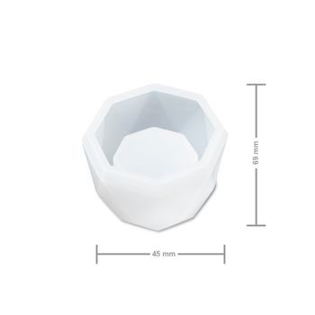 Silicone mold for casting crystal resin octagon flower pot 69x45mm