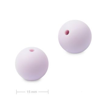 Silicone round beads 15mm Lilac Purple