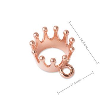 Silver pendant crown rose gold plated No.1032