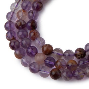 Purple Phantom Quartz beads 8mm