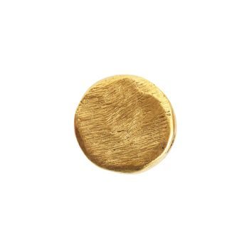 Nunn Design flat round organic bead 11mm gold-plated