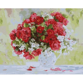 Painting by numbers picture red bouquet 40x50cm