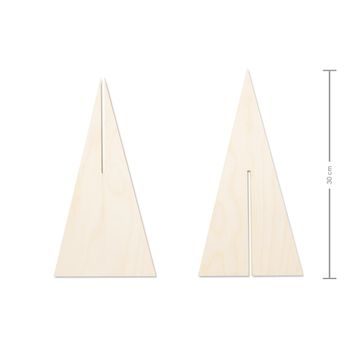 Wooden cutout 3D straight tree 15cm