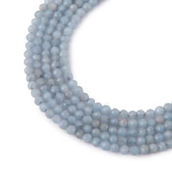 Blue Angelite faceted beads 4mm