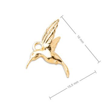 Silver pendant hummingbird gold-plated No.860