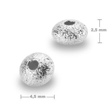 Stříbrný korálek stardust 4,5 x 2,5 mm