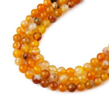 Amber Banded Agate beads 4mm