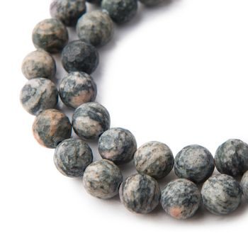 Grey jasper 8 mm faceted matte