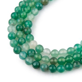 Green Banded Agate beads 6mm