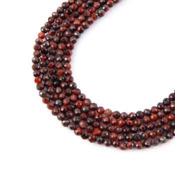 Red Tiger Eye faceted beads 2mm