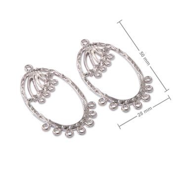 Chandelier earring findings 50x28mm in the colour of silver