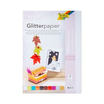 Glitrový papír 10 listů mix barev