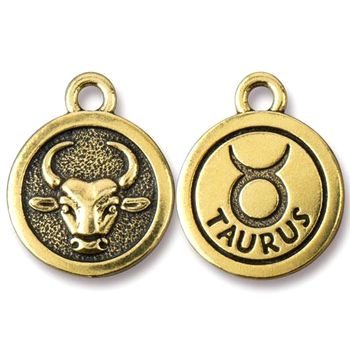 TierraCast pendant Taurus antique gold