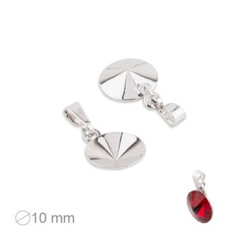 Rivoli přívěsek jednoduchý 10mm rhodium