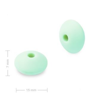 Silikónové koráliky lentilky 12x7mm Mint Green