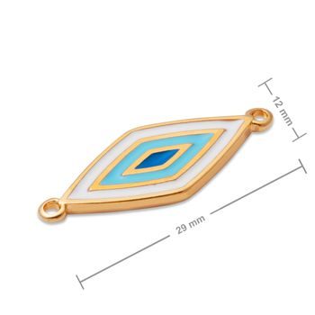 Manumi connector rhombus with pattern 29x12mm gold-plated
