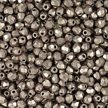 Glass fire polished beads 3mm Saturated Metallic Hazelnut