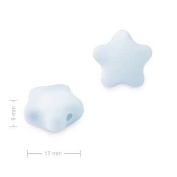 Silicone beads star 17x16x9mm Pastel Blue