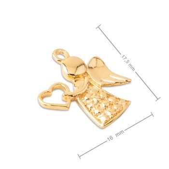 Silver pendant angel gold-plated No.848