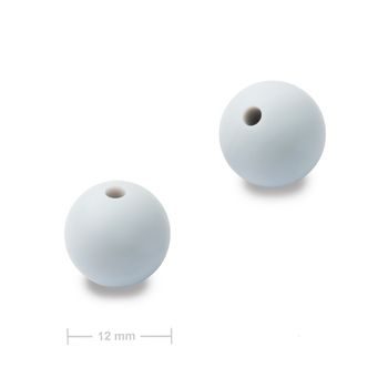 Silicone round beads 12mm Cloud Grey
