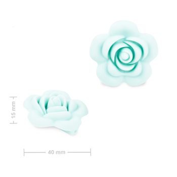 Silicone beads flower 40x40x15mm Baby Blue