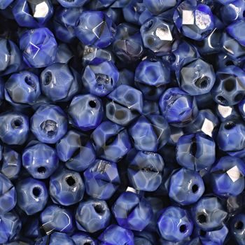 Glass fire polished beads 6mm Blue Chroust