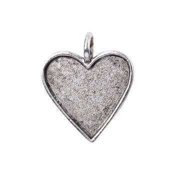 Nunn Design pendant with a setting heart 28x23mm silver-plated