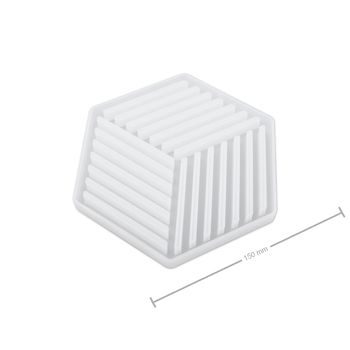 Silicone mould for casting creative clay coaster with a pattern of lines