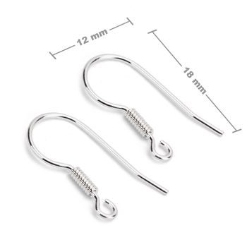 Sterling silver 925 open earring hook 18x12mm No.1