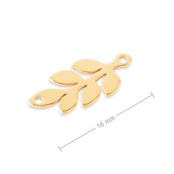 Silver connector leaf gold-plated 16mm No.775