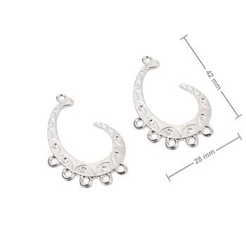 Chandelier earring findings 42x28mm in the colour of silver