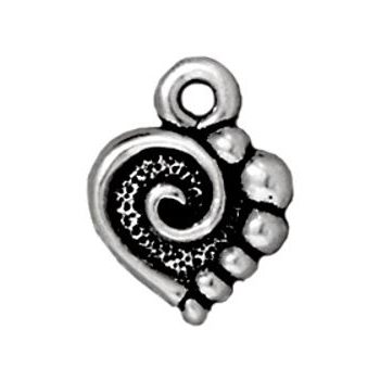 TierraCast pendant Spiral Heart antique silver