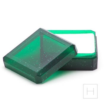 Darčeková krabička na šperk zelená 38x38x17mm
