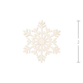 Wooden cutout snow flake 8cm No.4