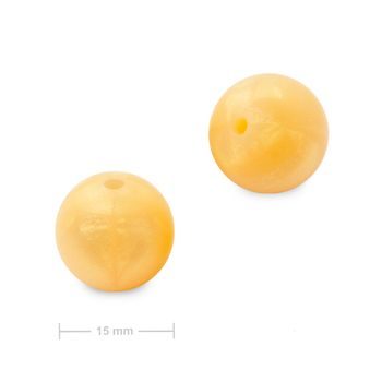 Silicone round beads 15mm Pearl Gold