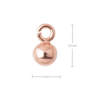 Silver pendant ball rose gold-plated No.841