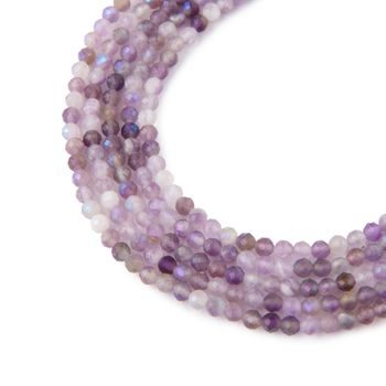 Plated Amethyst faceted beads 3mm