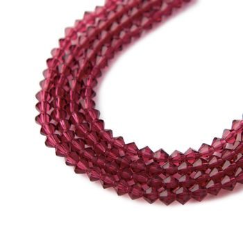 Czech crystal bicone beads 4mm Fuchsia