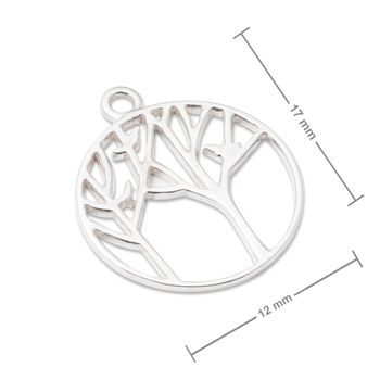 Amoracast pendant trees 17x15mm silver