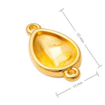 Manumi connector with a setting for SWAROVSKI 4320 14x10mm gold-plated