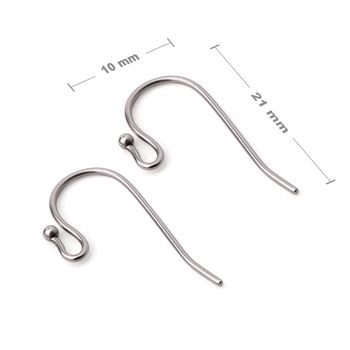 Stainless steel 316L open earring hooks 21x10mm