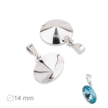 Rivoli simple pendant 14mm rhodium