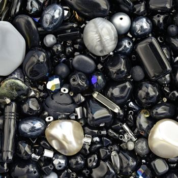 Czech glass beads mix black