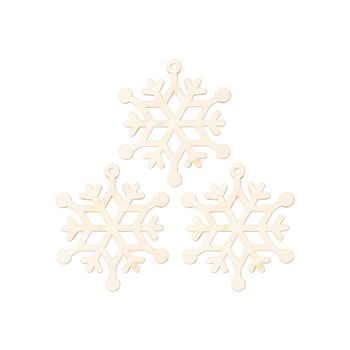 Wooden snowflake cutout A 8cm