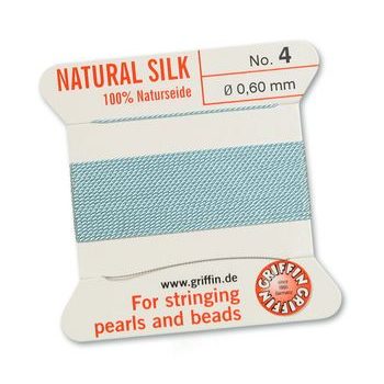 Silk thread with needle 0.6mm/2m turquoise