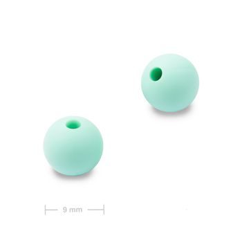 Silikónové guľaté koráliky 9mm Mint Green