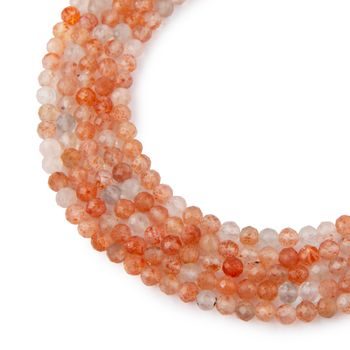 Gold Sunstone faceted beads 4mm