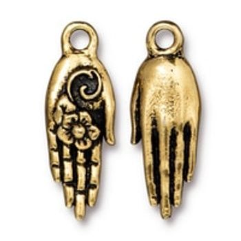 TierraCast pendant Blossom Hand antique gold