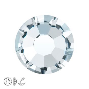 Preciosa MC nalepovací šatónová ruže MAXIMA SS30 Crystal
