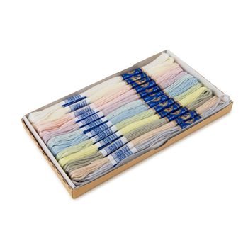 Set of embroidery threads Mouline 12pcs pastel